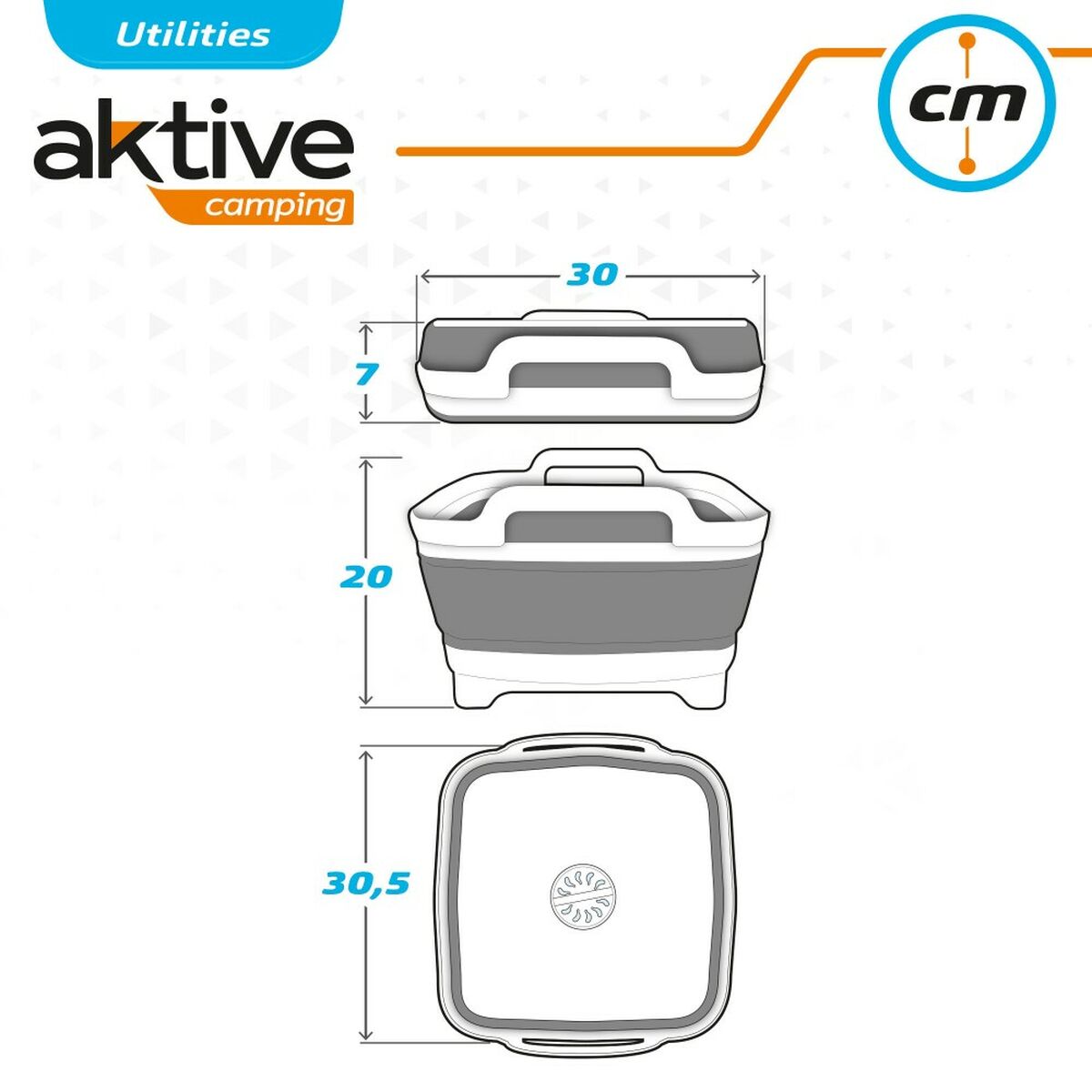 Sink Aktive Foldable 8,5 L Camping 30,5 x 20 x 30 cm 6 Units-0