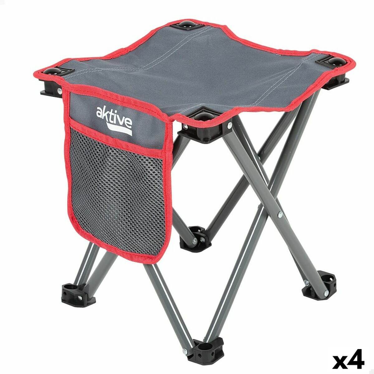 Stool Aktive Foldable Camping Grey 30 x 32 x 30 cm (4 Units)-0