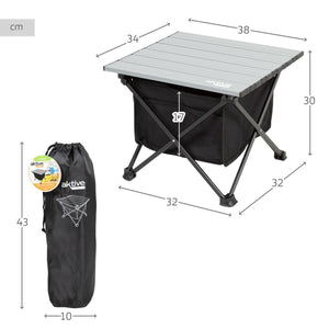 Folding Table Aktive Camping Pocket 38 x 30 x 34 cm (2 Units)-3