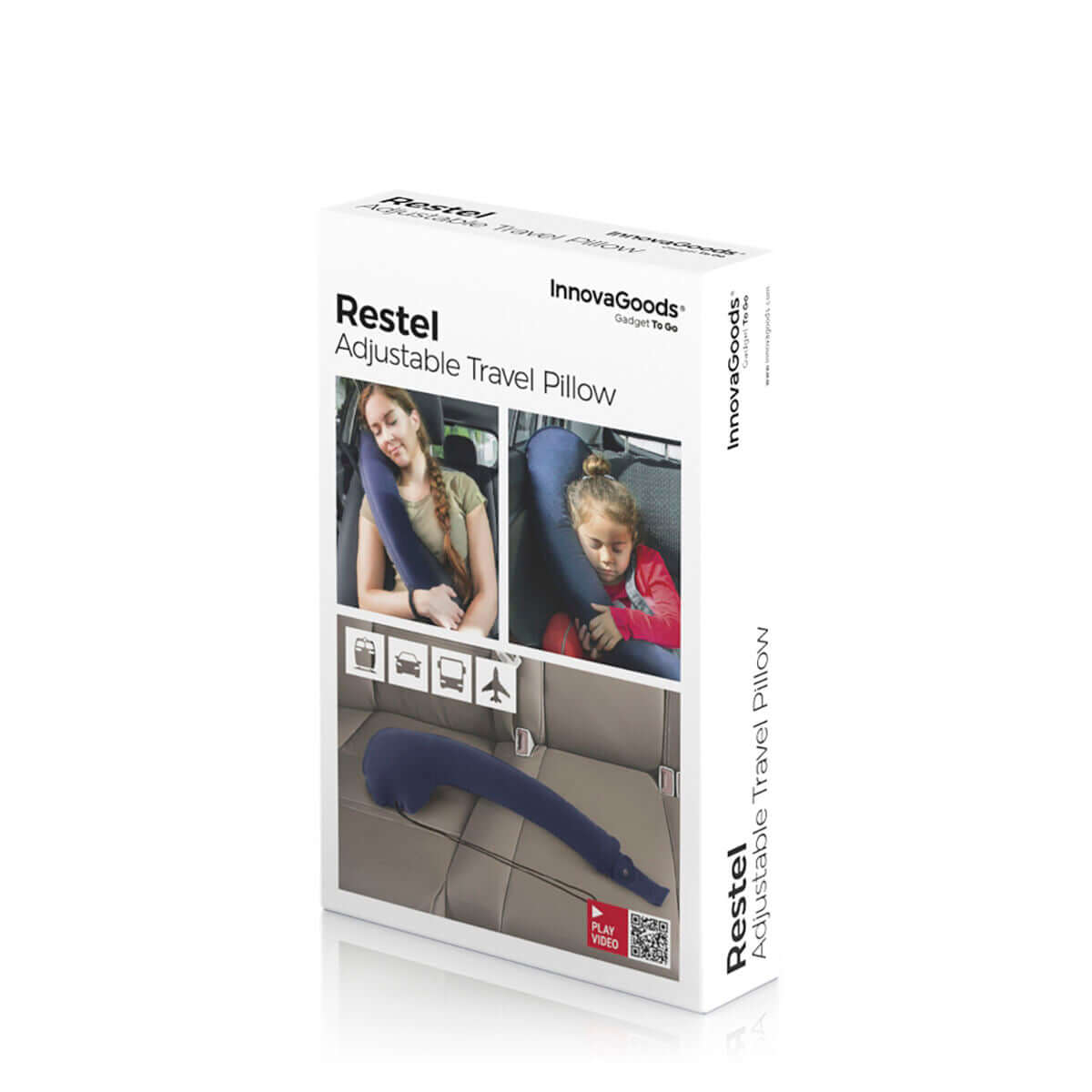 Adjustable Travel Pillow with Seat Attachment Restel InnovaGoods-0