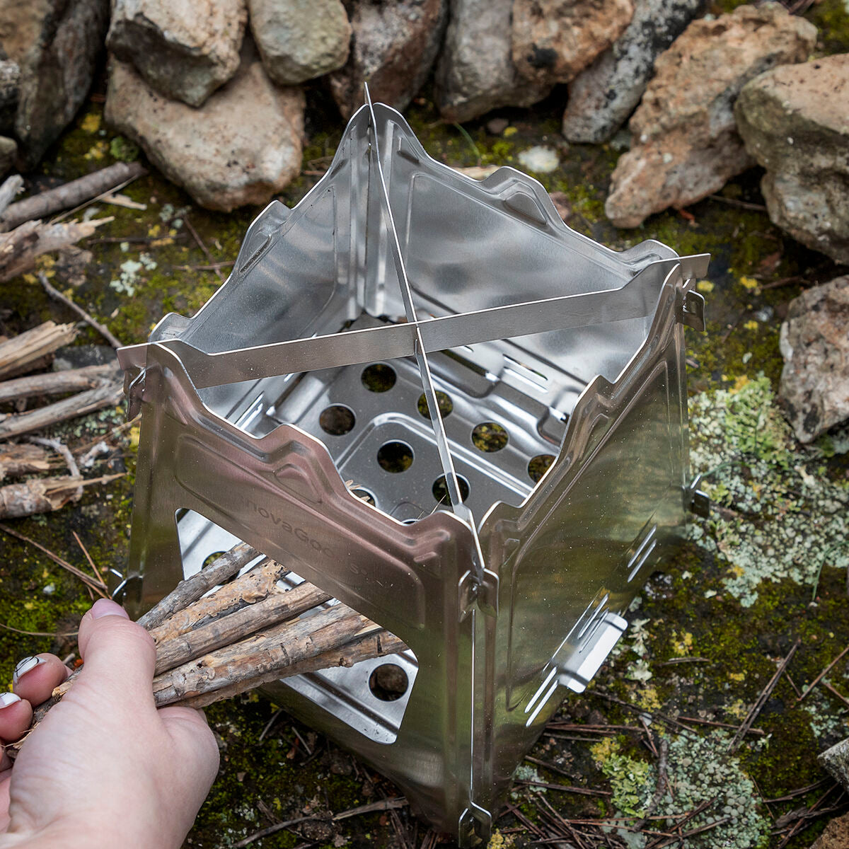 Collapsible Steel Camping Stove Flamet InnovaGoods-9