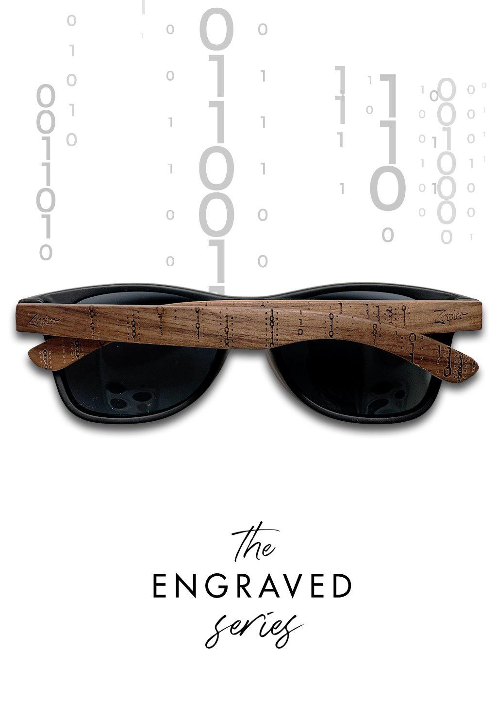 Eyewood | Engraved wooden sunglasses - Binary-0