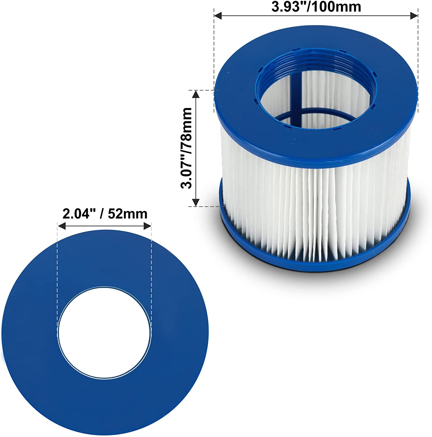 Aqua Spirit 2 Pack Hot Tub Replacement Antibacterial Filter Cartridges for Hot Tub Cleaning and Maintenance