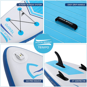 Aqua Spirit Tempo 10'6 iSUP Inflatable Stand Up Paddle Board For Adult Beginners/intermediate With Backpack, Leash, Paddle, Changing Mat & Waterproof Phone Case, All-Inclusive Package, 3-Years Of Complete Brand Warranty