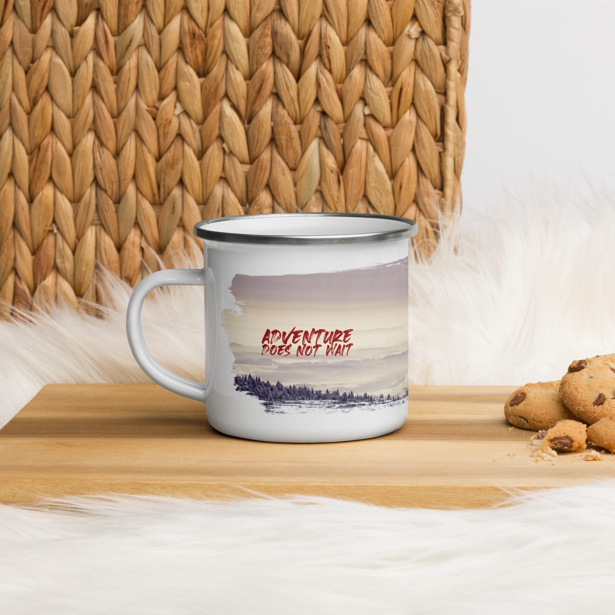 Adventure Mug | Enamel Camping Mug 350ml | Adventure Does Not Wait-1